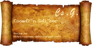Csomán Gábor névjegykártya